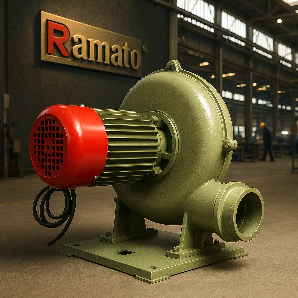Ramato Rajlaxmi Machine Tools electric air blower manufactured in Rajkot, Gujarat, India for industrial and workshop applications.